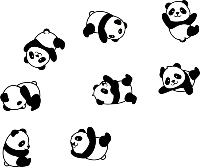 Klistremerke til bil søte pandaer som faller - Tenstickers