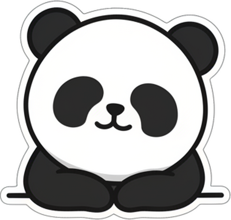 Klistremerke til bil søt liten panda - Tenstickers