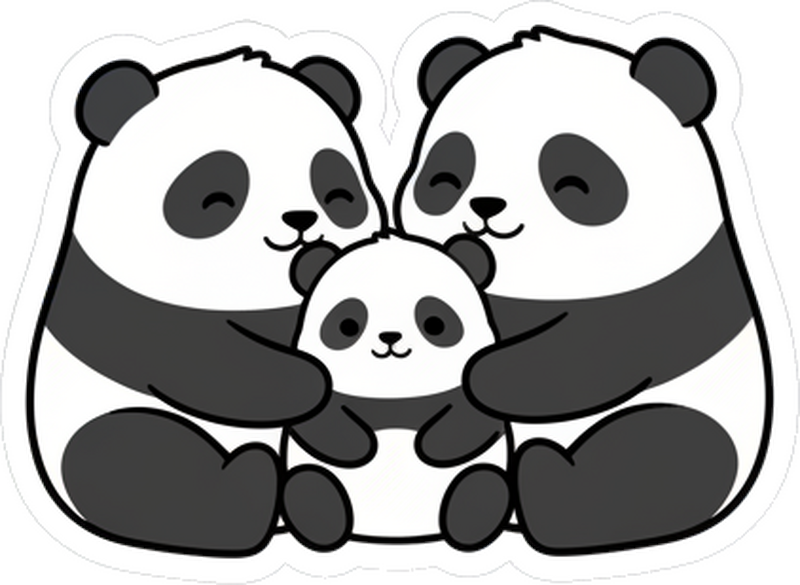 Pandaer klemmer klistremerke til bil - Tenstickers