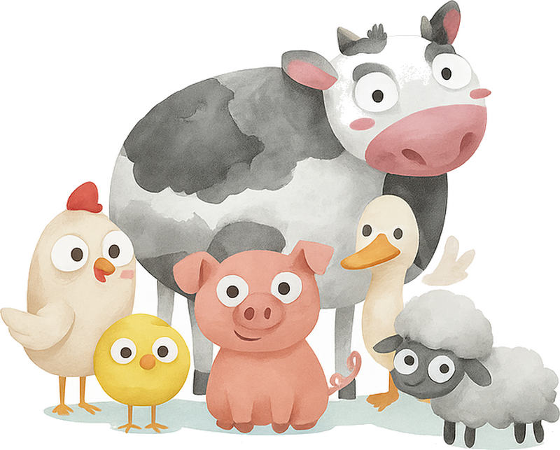 Childrens' wall stickers farm animals - TenStickers
