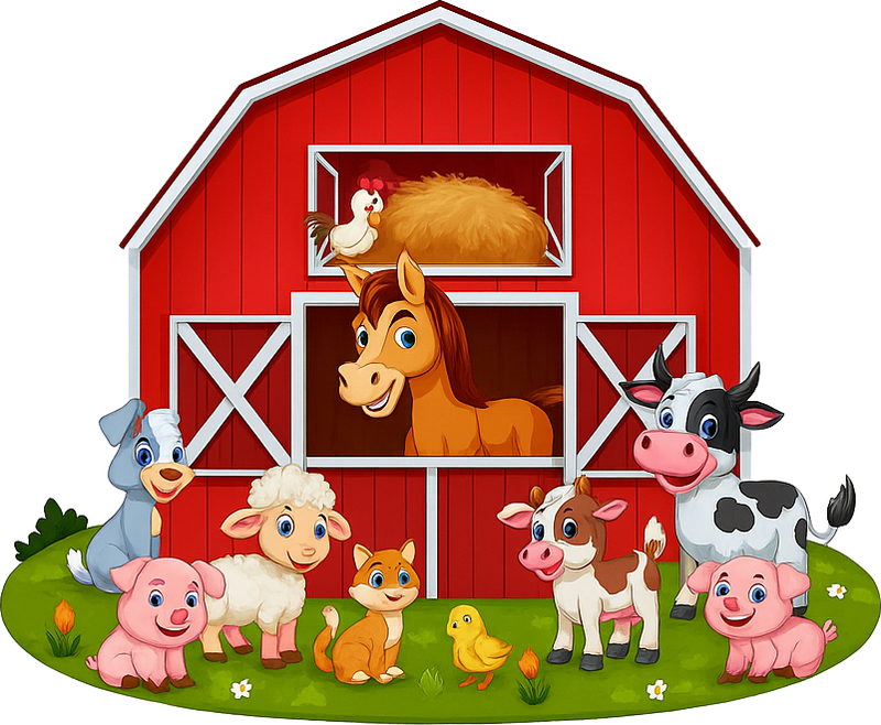 Autocolante animal fazenda com animais - TenStickers