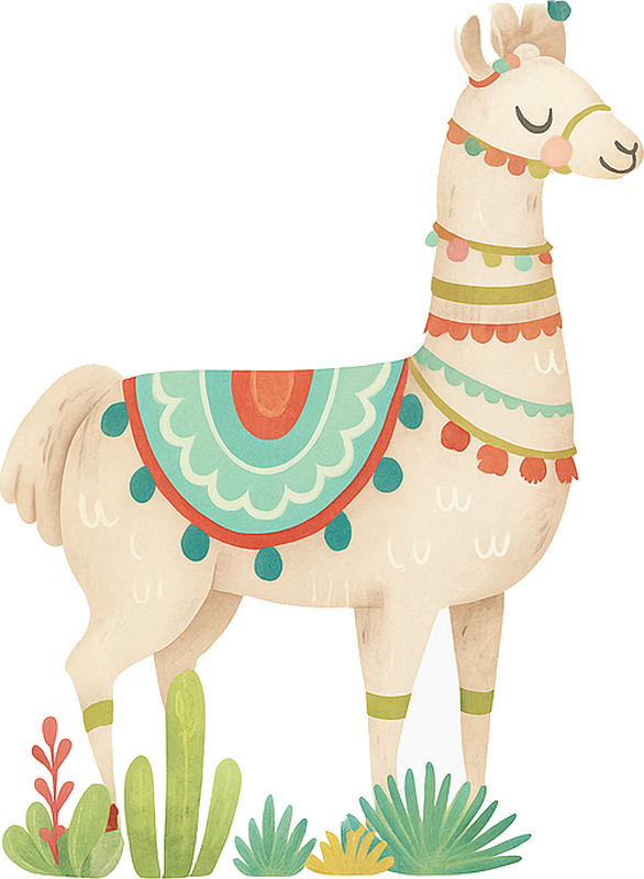 Childrens' wall stickers smiling llama - TenStickers