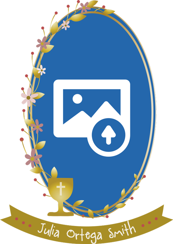 Mural corona mi primera comunión con nombre - TenVinilo