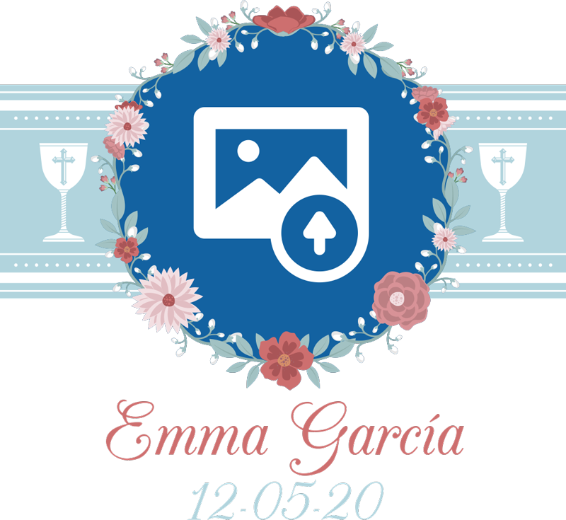 Mural invitación comunión con nombre y foto - TenVinilo