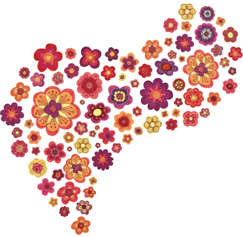 Värikkäät kukkakuviot pyörätarra - Tenstickers