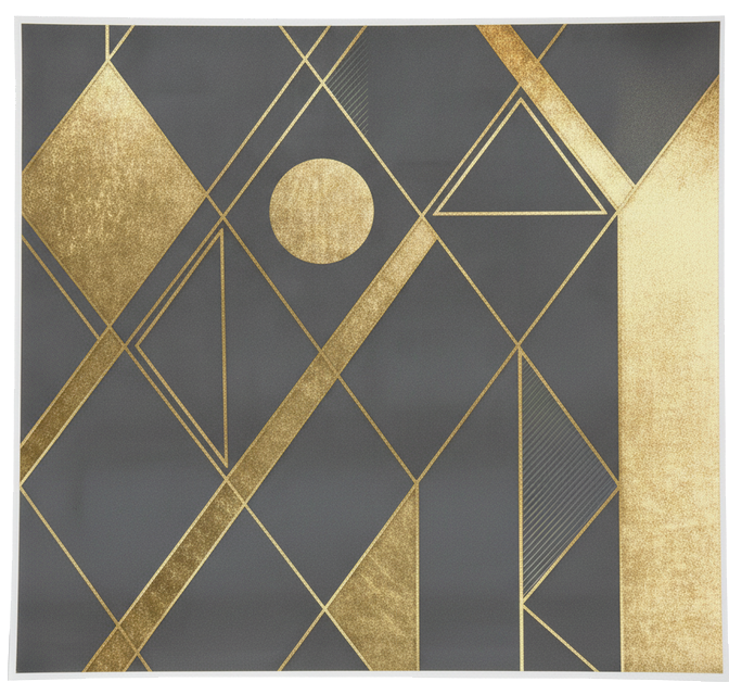 Carta adesiva per mobili forme oro e grigio - TenStickers