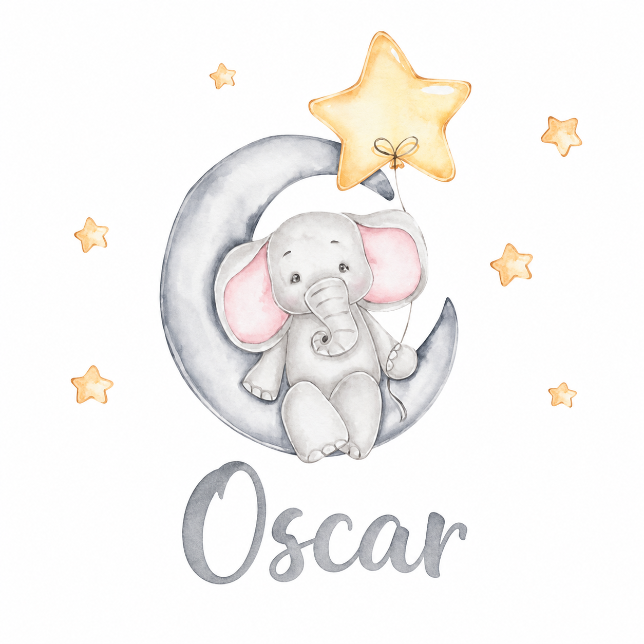 Custom sticker elephant on the moon - TenStickers