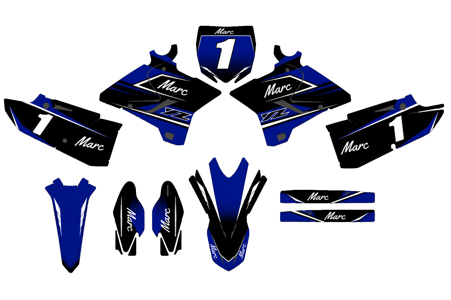 Motocross-dekor yamaha yz 125 mit namen - TenStickers