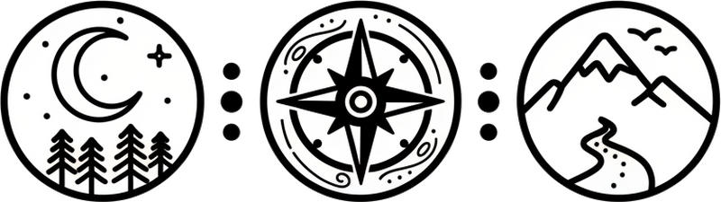 Campervan decal 3 symbolic circles - TenStickers