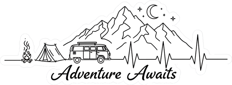 Night in the mountain campervan decal - TenStickers