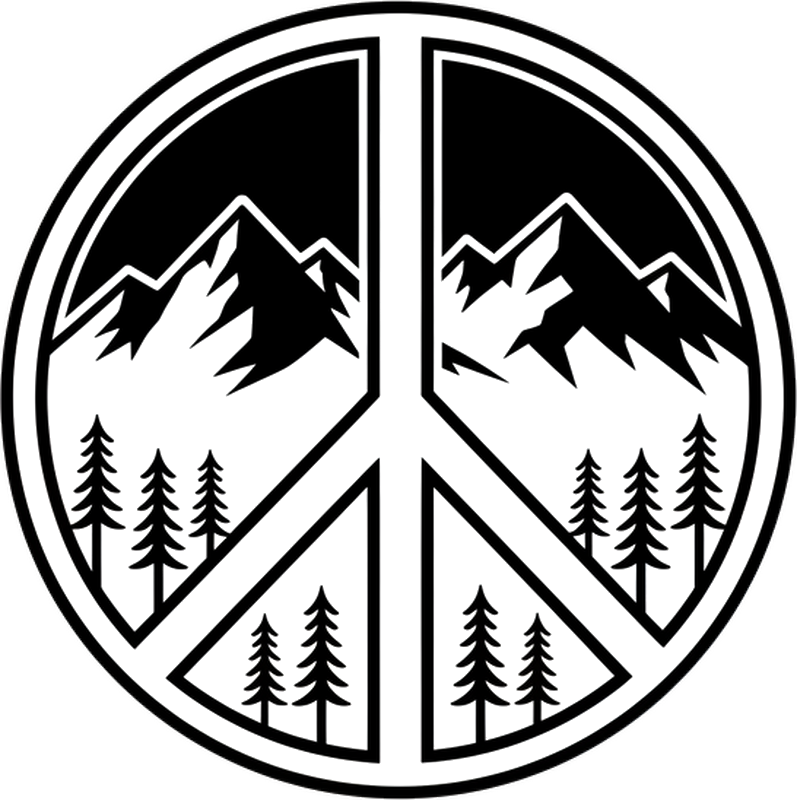 Campervan decal mountain hippie sign - TenStickers