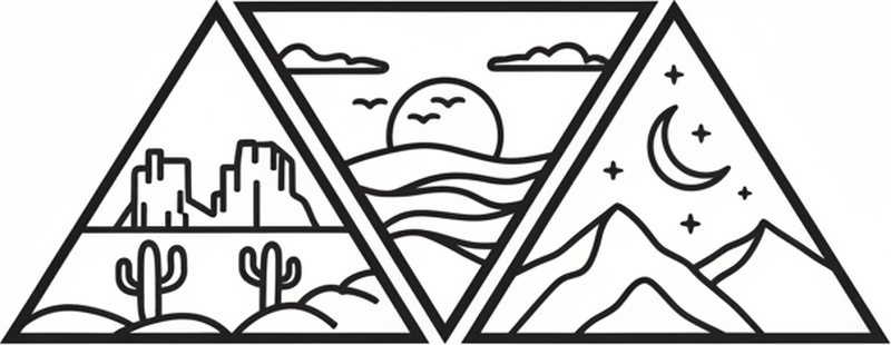 Campervan decal 3 triangles with nature designs - TenStickers