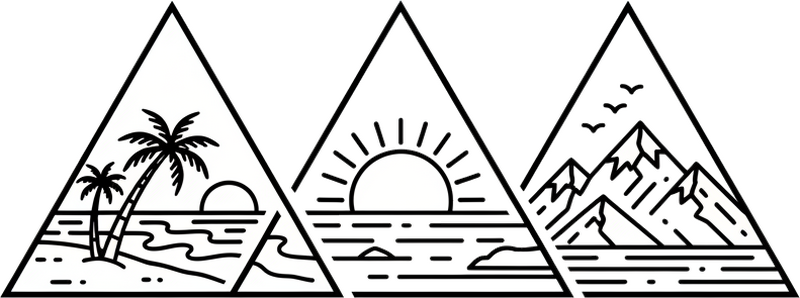 Campervan decal 3 triangles beach and mountain - TenStickers