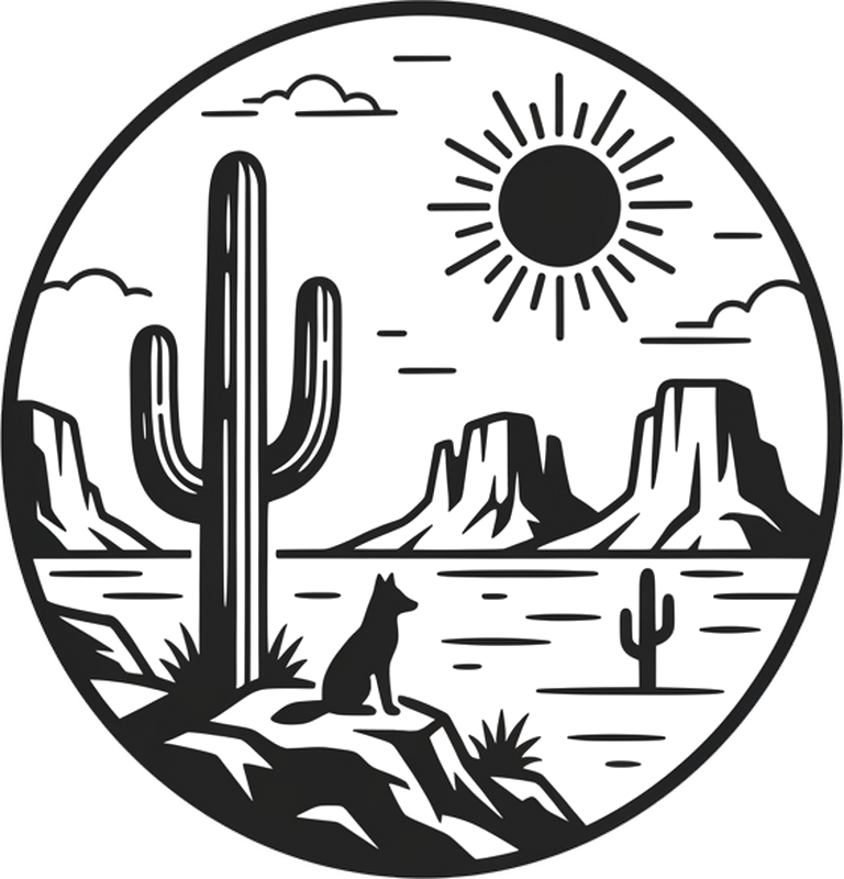Desert design campervan decal - TenStickers