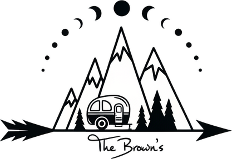 Campervan decal mountain personal decal - TenStickers