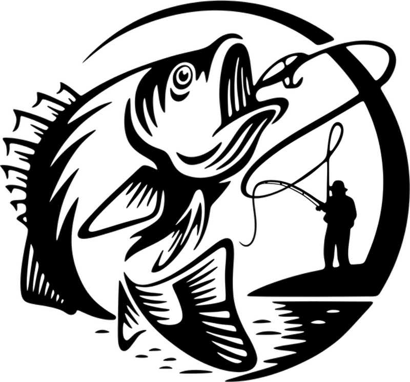 Campervan decal with fishing design - TenStickers