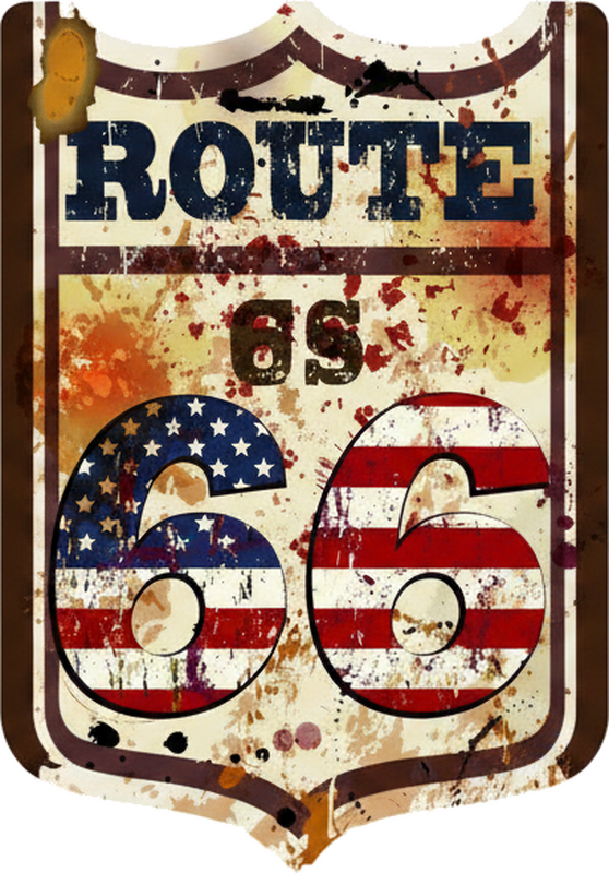 Folie kühlschrank retro route 66 banner - TenStickers