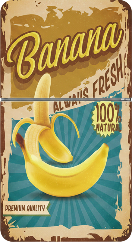 Folie kühlschrank retro bananen werbung - TenStickers
