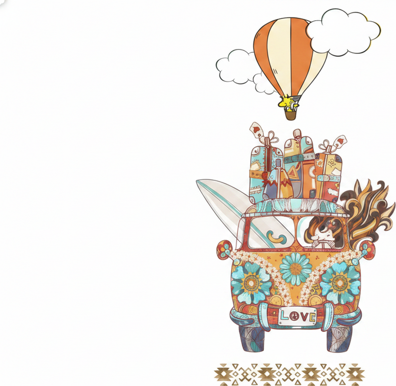 Etichete animale furgon boho hippie - TenStickers
