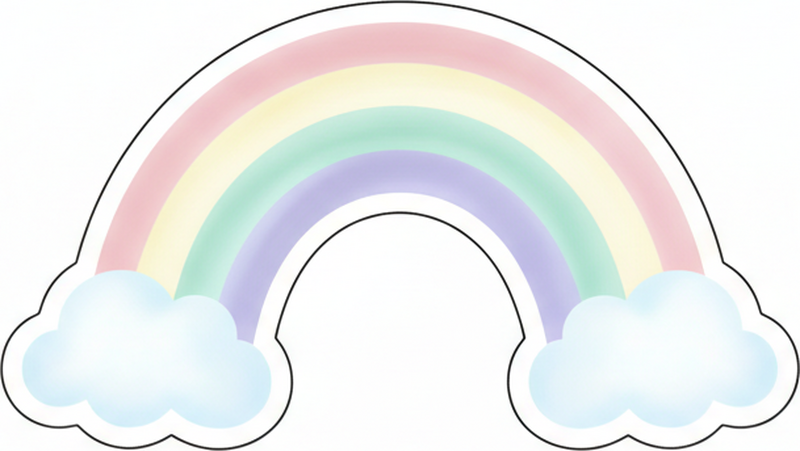 Childrens' wall stickers pastel rainbow dream - TenStickers