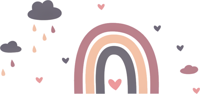 Wandtattoo kinderzimmer pink lila regenbogen - TenStickers