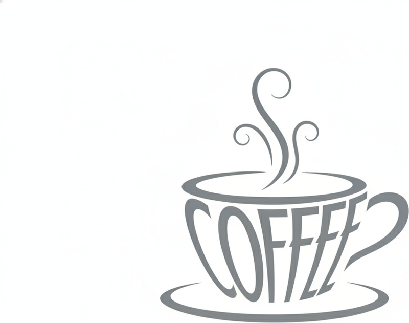 Kitchen wall sticker coffee cup lettering - TenStickers