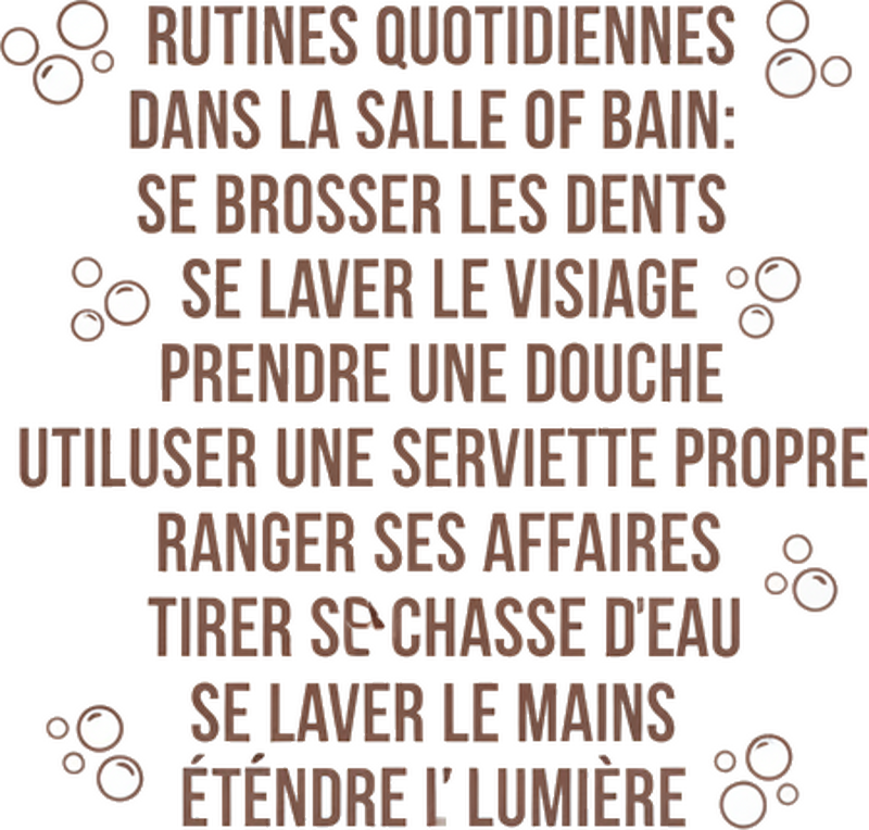 Sticker salle de bain conseils de routine quotidienne - TenStickers