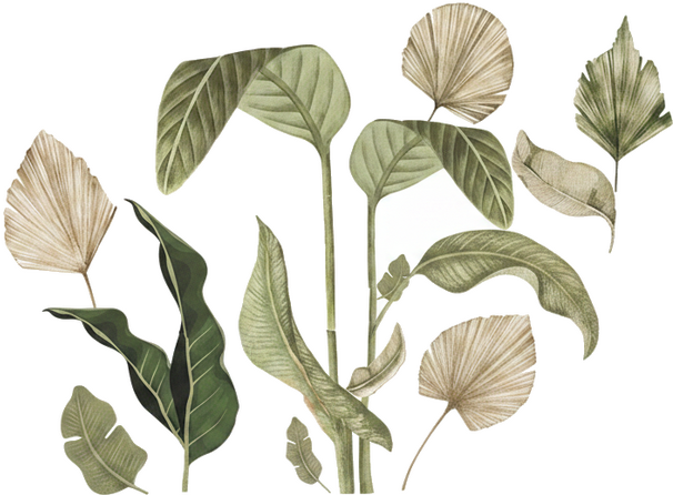 Sticker mural botanique shabby chic - TenStickers