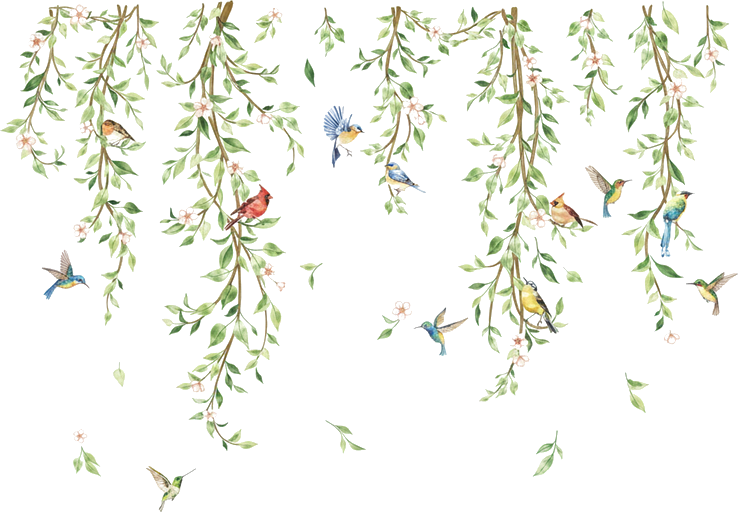 Wandtattoo hängende blumenranken dekoration - TenStickers