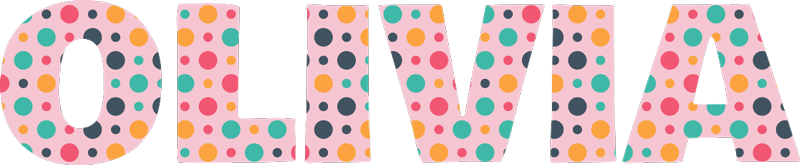 Name made of dots text wall decal - TenStickers