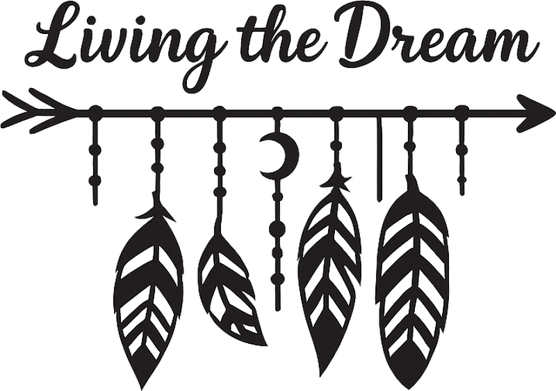 Sticker camping car vivre le rêve - TenStickers