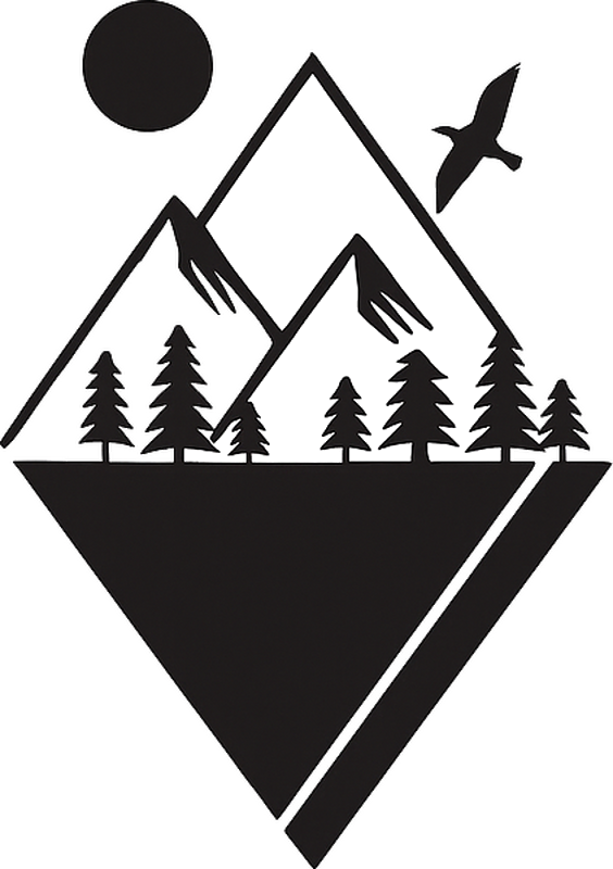 Sticker camping car design nature abstrait - TenStickers