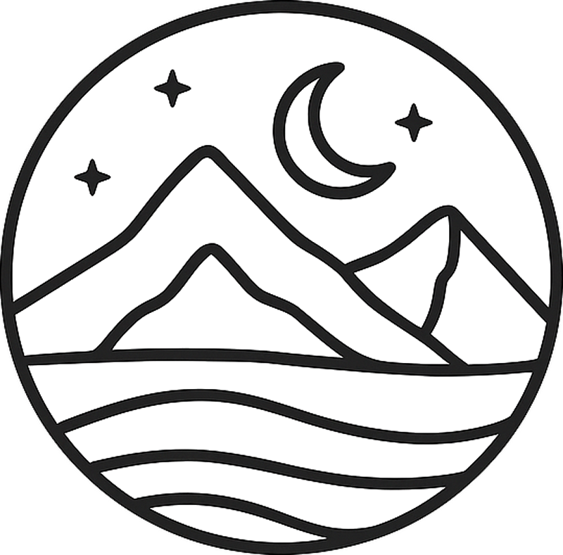 Sticker camping car paysage nocturne - TenStickers
