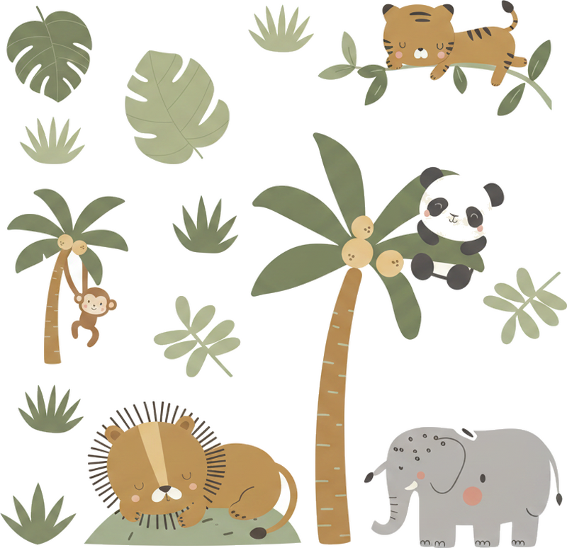 Wandtattoo dschungeltiere safari - TenStickers