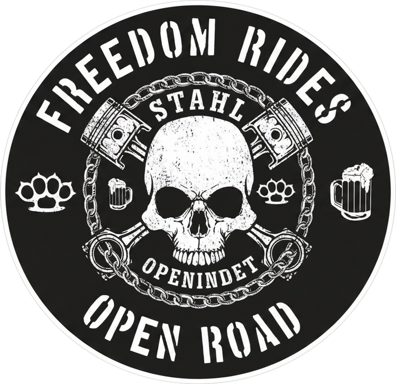 Motorrad aufkleber freiheit fahr emblem - TenStickers