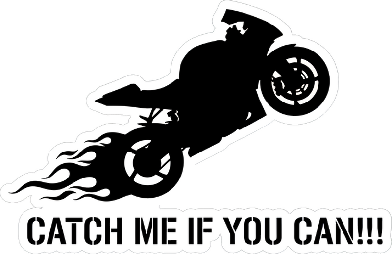 Nopea wheelie-siluetti moottoripyörä tarra - Tenstickers