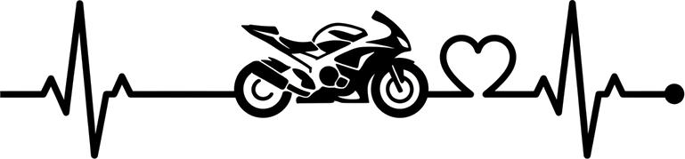 Autocolante para motas linha de pulso cardíaco - TenStickers