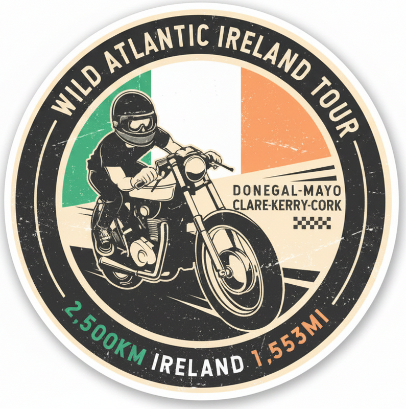 Autocolante para motas tour pela irlanda atlântica - TenStickers