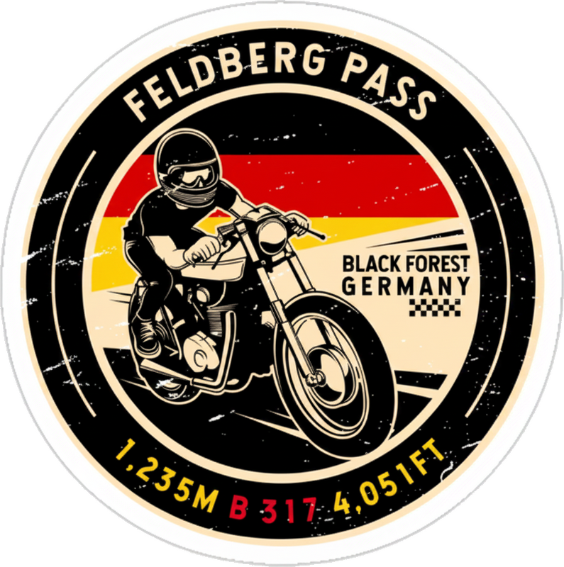 Adesivo moto passo feldberg tour germania - TenStickers