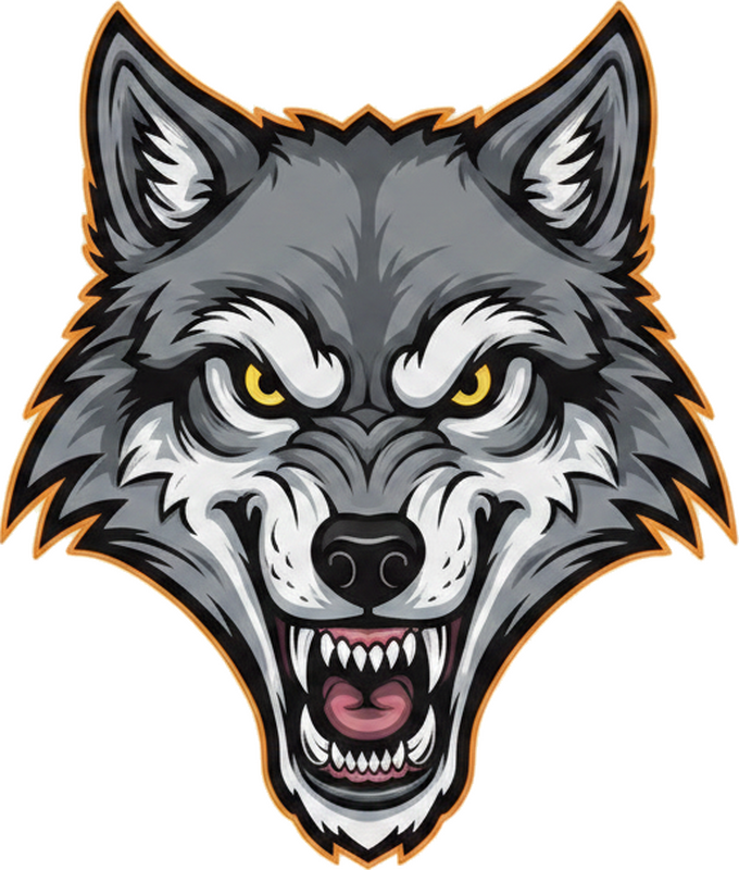 Sticker moto tête de loup en colère - TenStickers