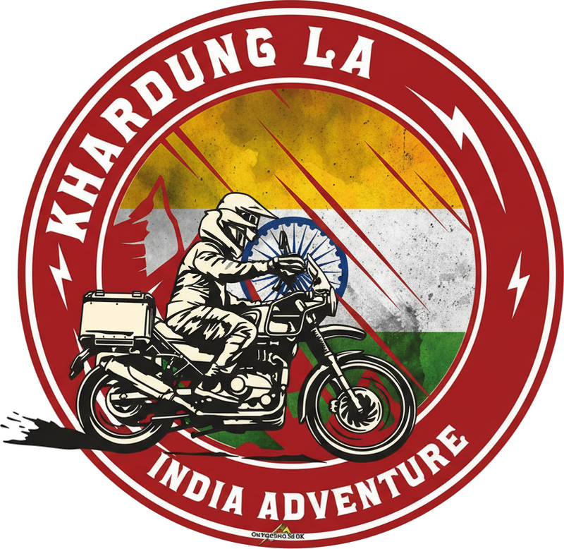Sticker moto aventure en inde à khardung la - TenStickers