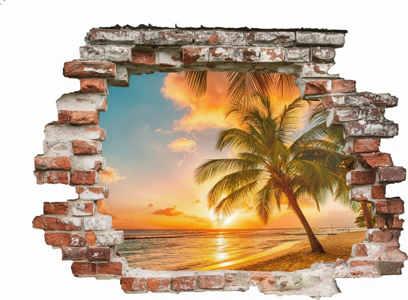 Adesivo murale alba sulla spiaggia - TenStickers