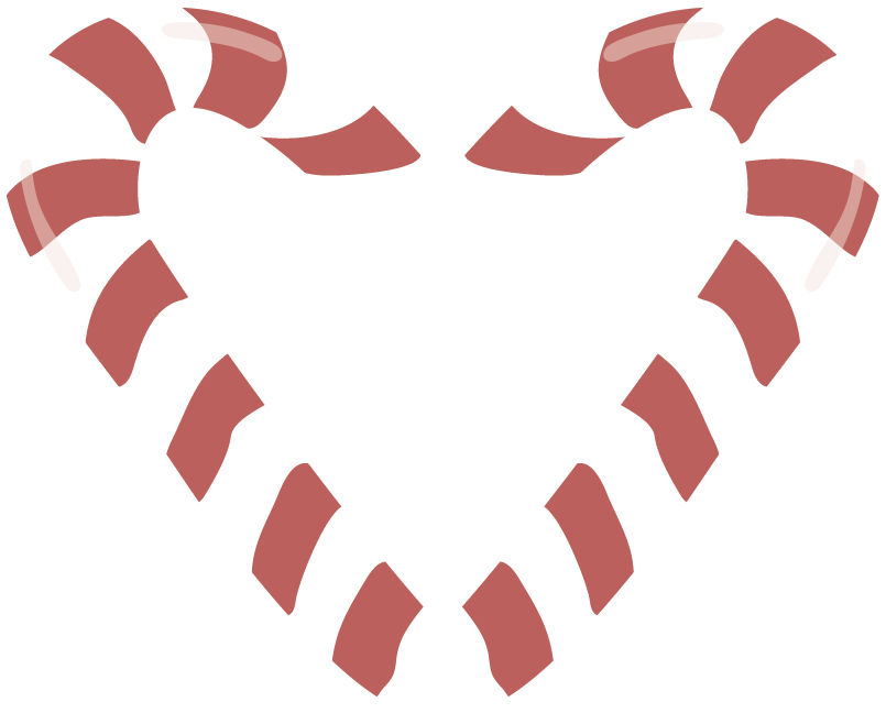 Naklejka na ścianę świąteczna serce z laski cukrowej - TenStickers