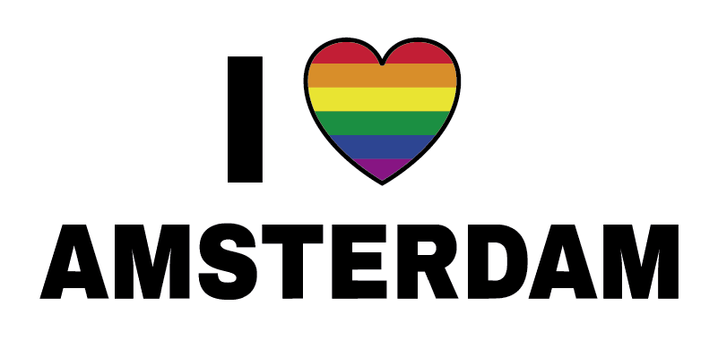 Laptop sticker I love amsterdam gayflag - TenStickers