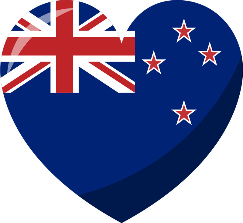 love New Zealand flag decal TenStickers