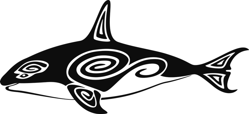 Maori Whale fish wall sticker - TenStickers