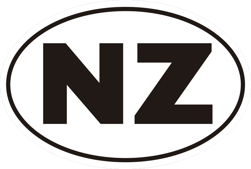 NZ abbreviation sign car sticker - TenStickers
