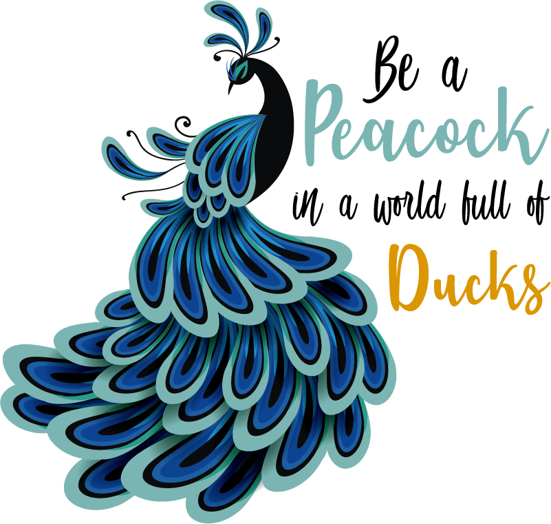 Download Be A Peacock Motivational Wall Decal Tenstickers