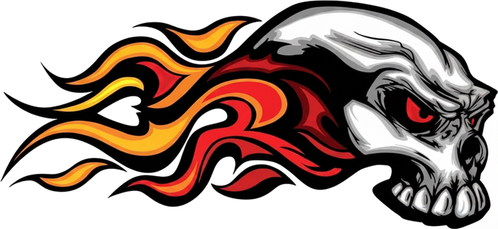 Motorcycle decals fiery skull design - TenStickers
