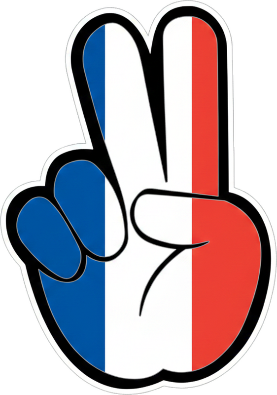 Sticker moto signe de paix drapeau français - TenStickers